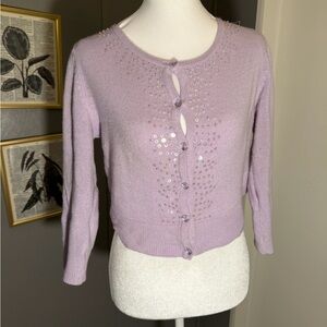 Lilac Women's Cardigan with Button Detail